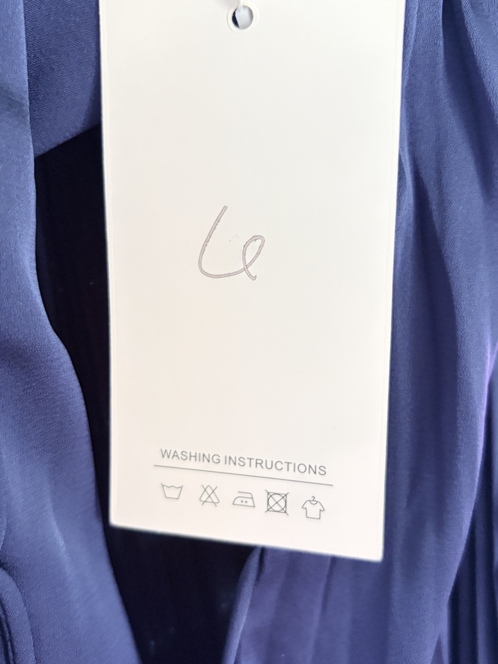 Elegant Navy Pleated One-Shoulder Dress - Picture 3 of 4